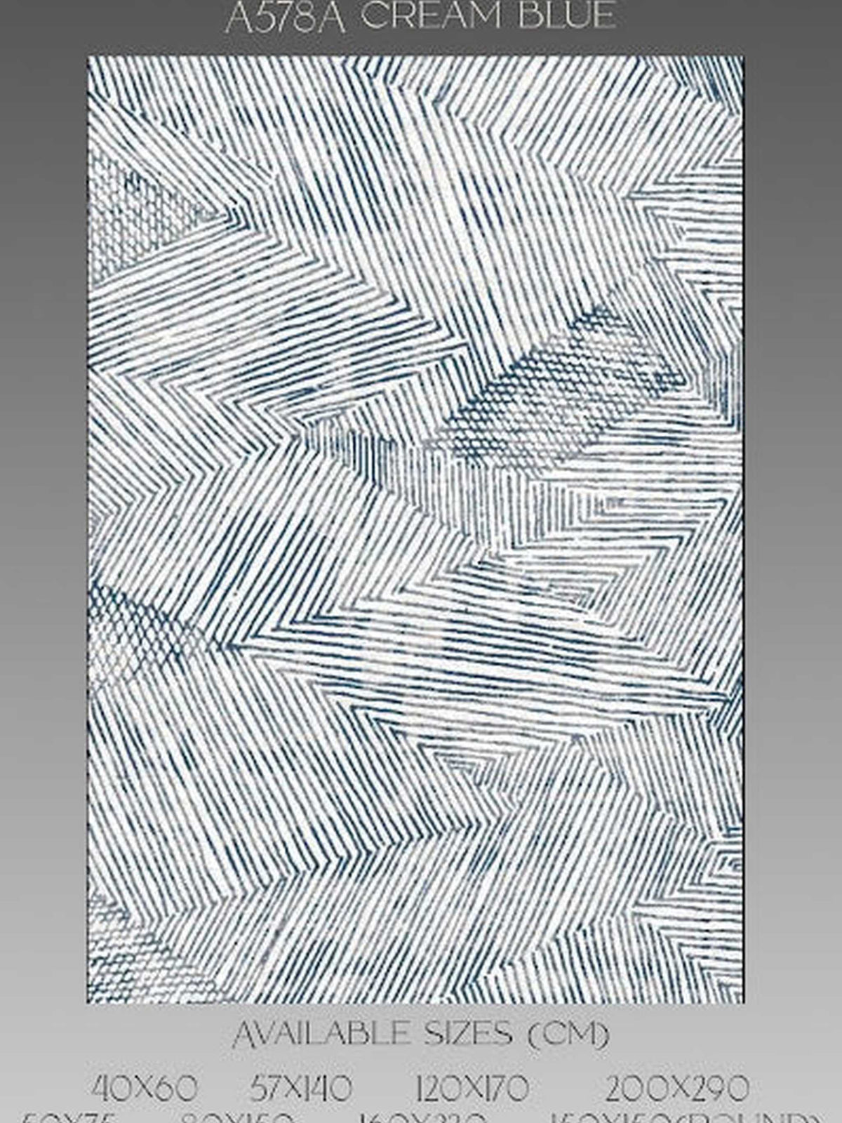 Navy and cream fine cross-hatch sketch rug, Blush Bellagio Cream Blue