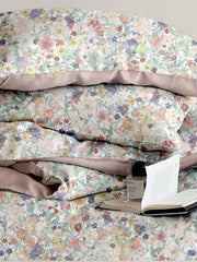 Ivory bedsheet with scattered pastel meadow flowers, Four Seasons 350TC FSXL 40456