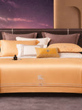 Horse embroidered cotton bedding set with duvet cover and pillow covers