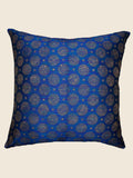 Blue Printed Polyester Cushion Covers 24x24 inch front view