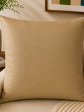 Beige leather cushion cover plain design 40x40 cm