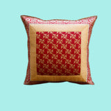 Maroon Art Silk Paisley Cushion Cover 16×16 Inch - Jagdishstoreonline 