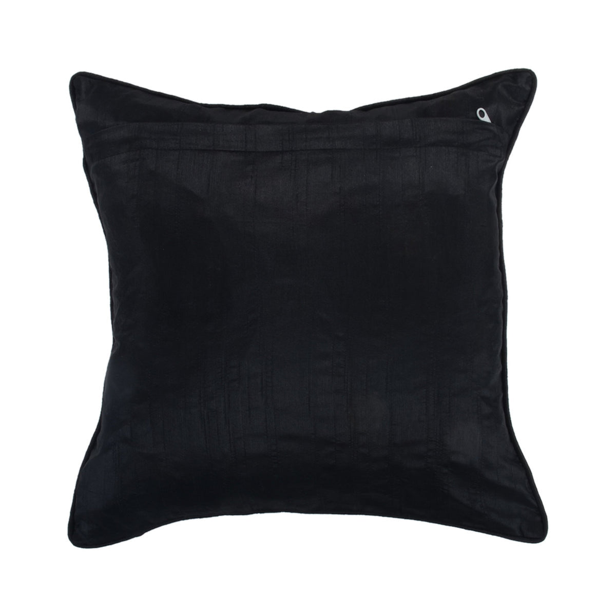 Multicolor embroidered cushion cover zipper back view