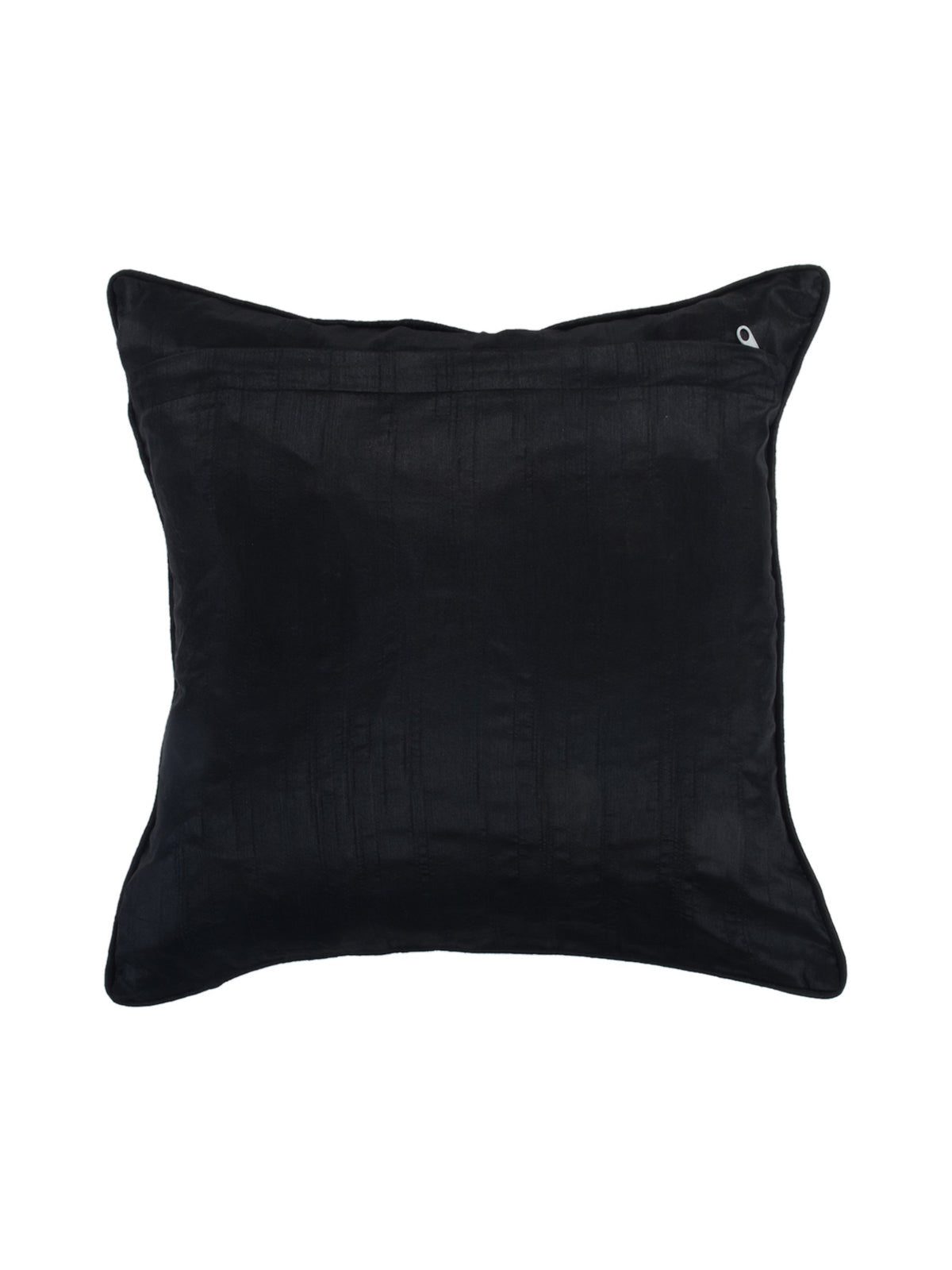 Multicolor embroidered cushion cover zipper back view