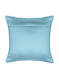 Light blue floral cushion cover embroidery stitch detail