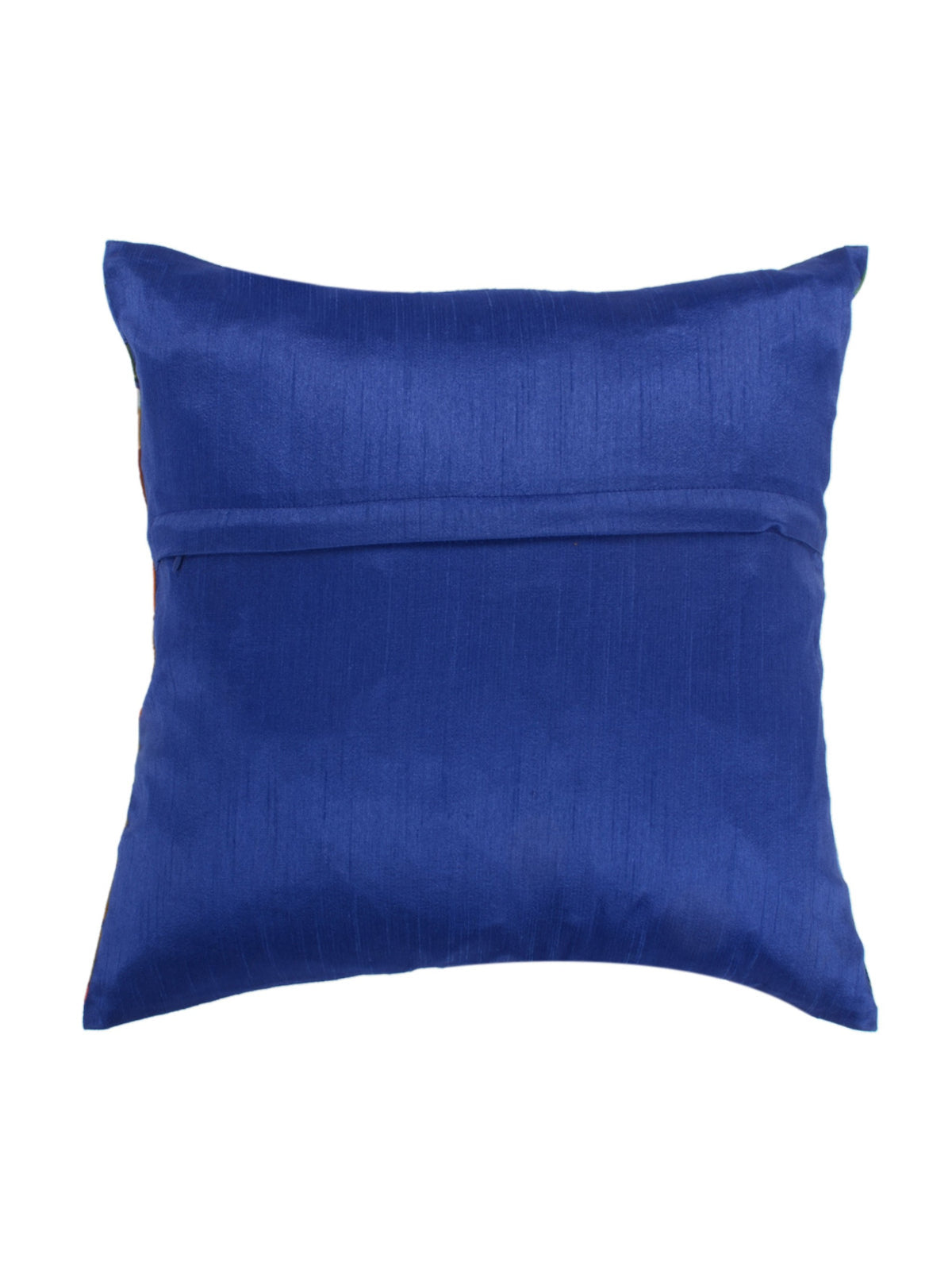 Plain royal blue reverse of the mosaic print cushion cover