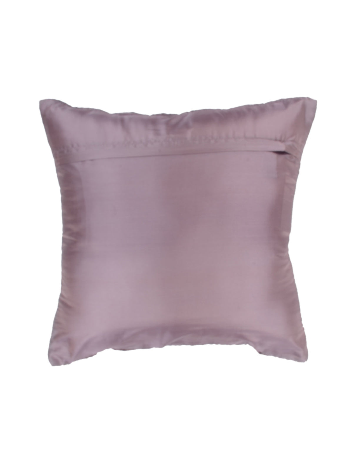 Plain dusty lavender poly silk reverse of the pintucked cushion cover