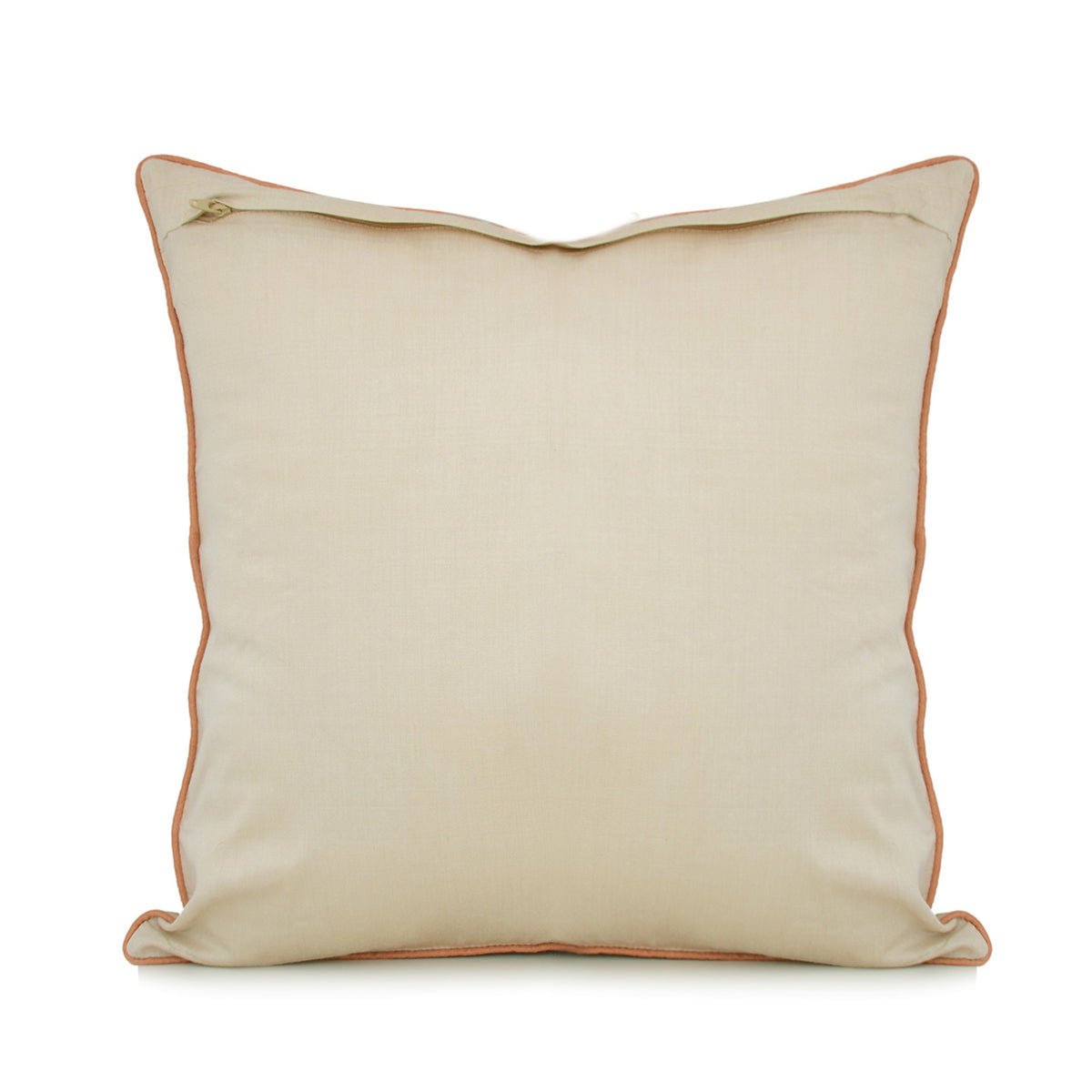 Plain cream dupion silk reverse with contrast piped edge