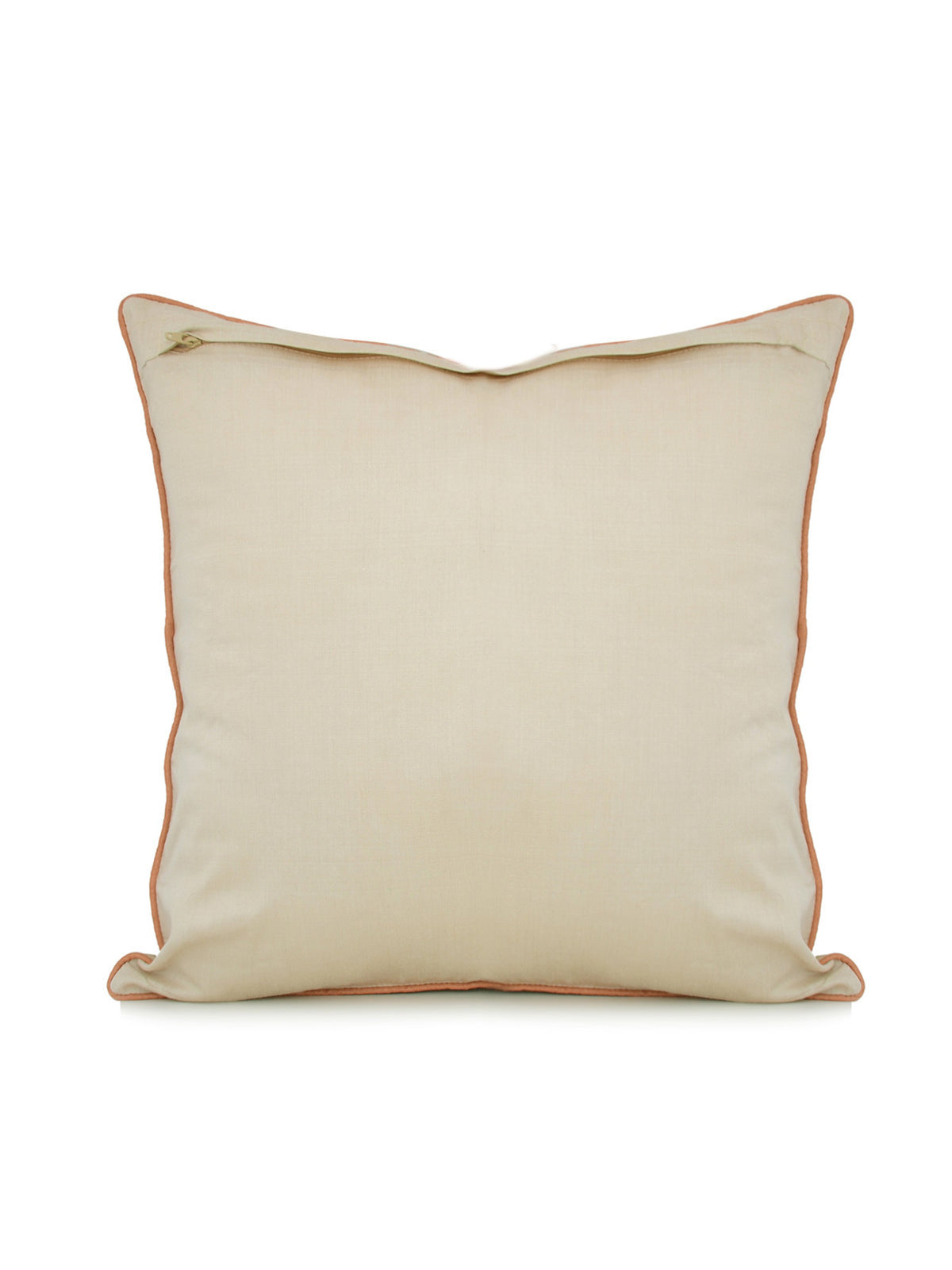 Plain cream dupion silk reverse with contrast piped edge