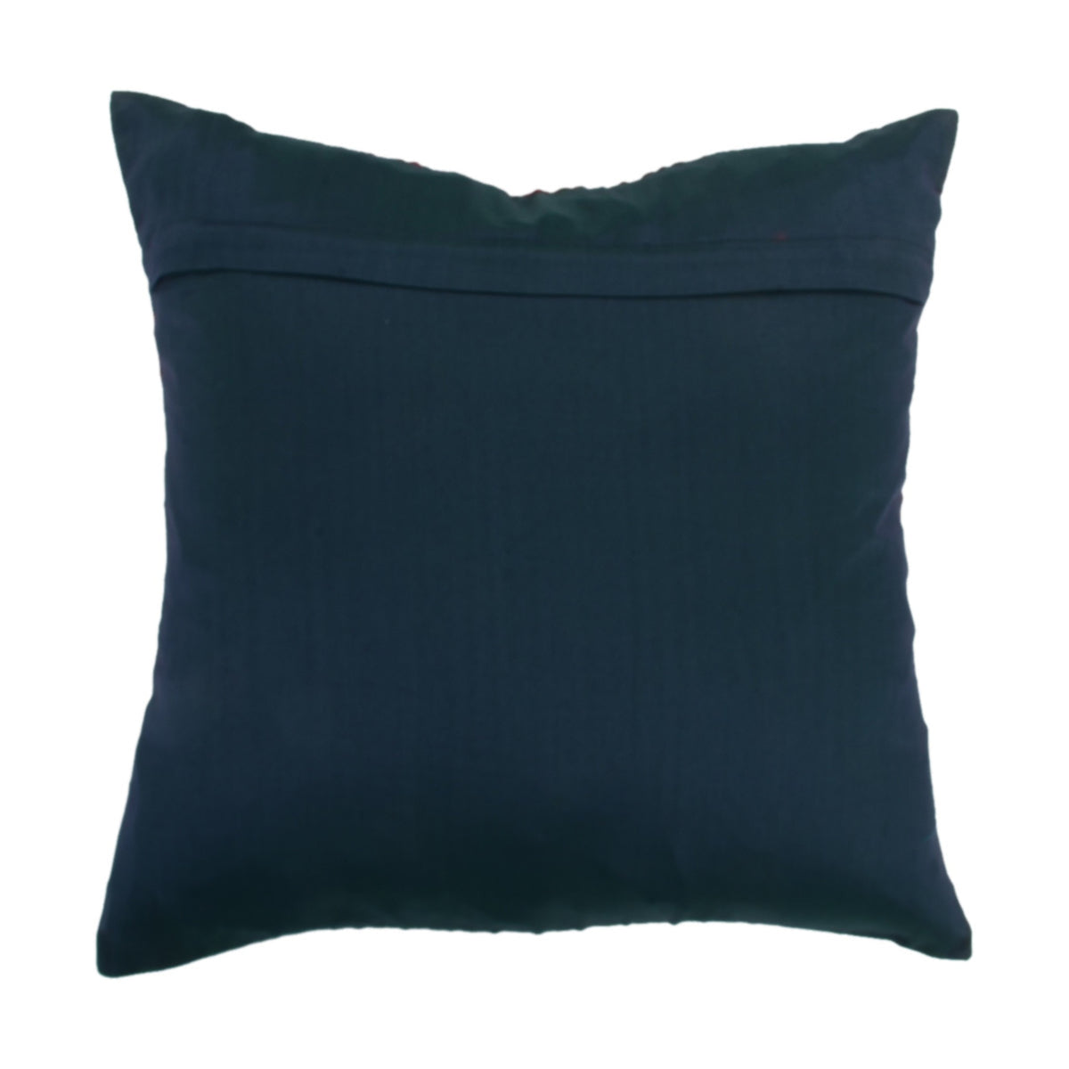Plain dark navy art silk reverse of the patchwork cushion cover