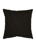 Black Hand Embroidered Silk Cushion Cover 16x16 inch front view