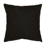 Black Hand Embroidered Silk Cushion Cover 16x16 inch front view