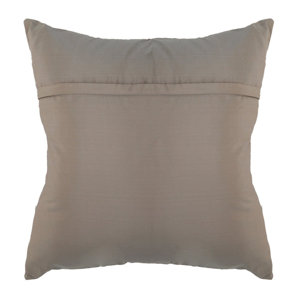 Plain taupe grey reverse of the chevron embroidered cushion cover