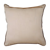 Beige dupion silk patchwork cushion cover detail close-up