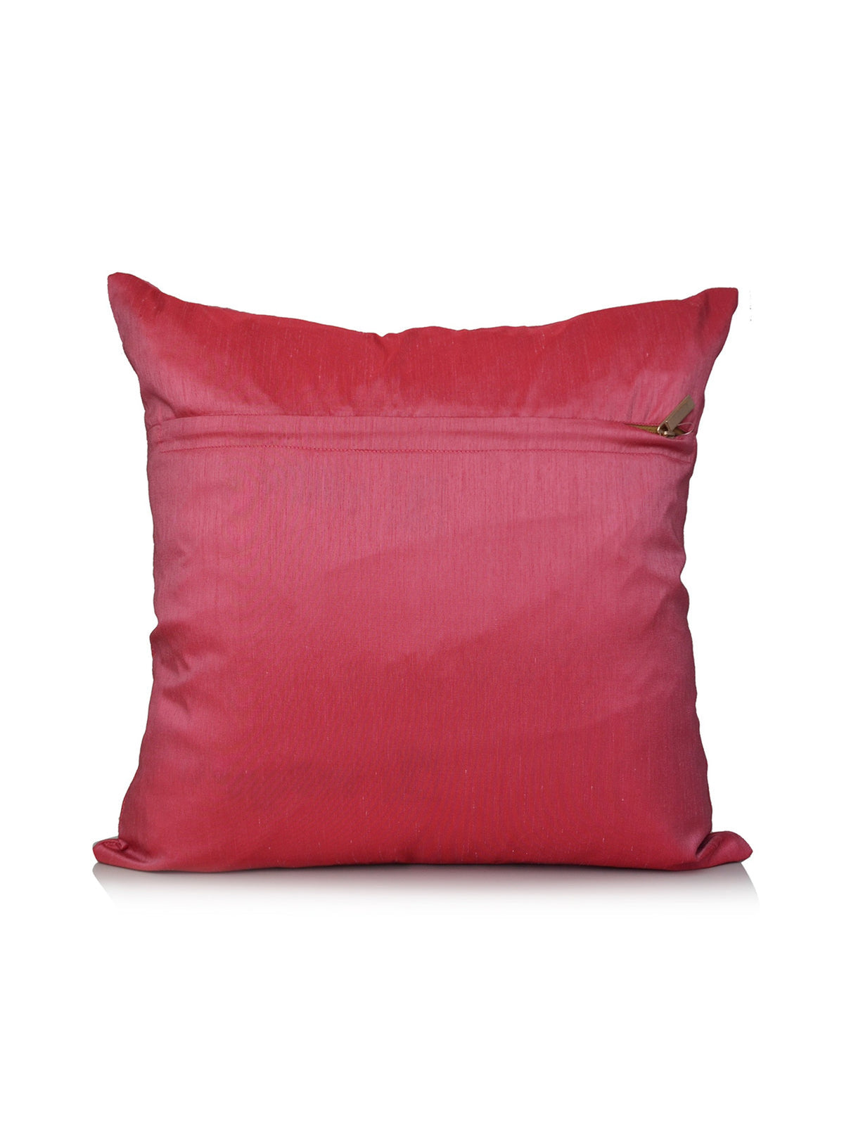 Plain rose pink dupion silk reverse of the sunburst cushion cover