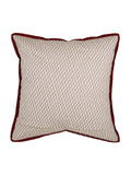 Beige Sequin Work Dupion Silk Cushion Cover 16x16 inch front view
