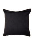 Black Stitched Dupion Silk Cushion Cover 16x16 inch front view