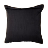 Black Stitched Dupion Silk Cushion Cover 16x16 inch front view