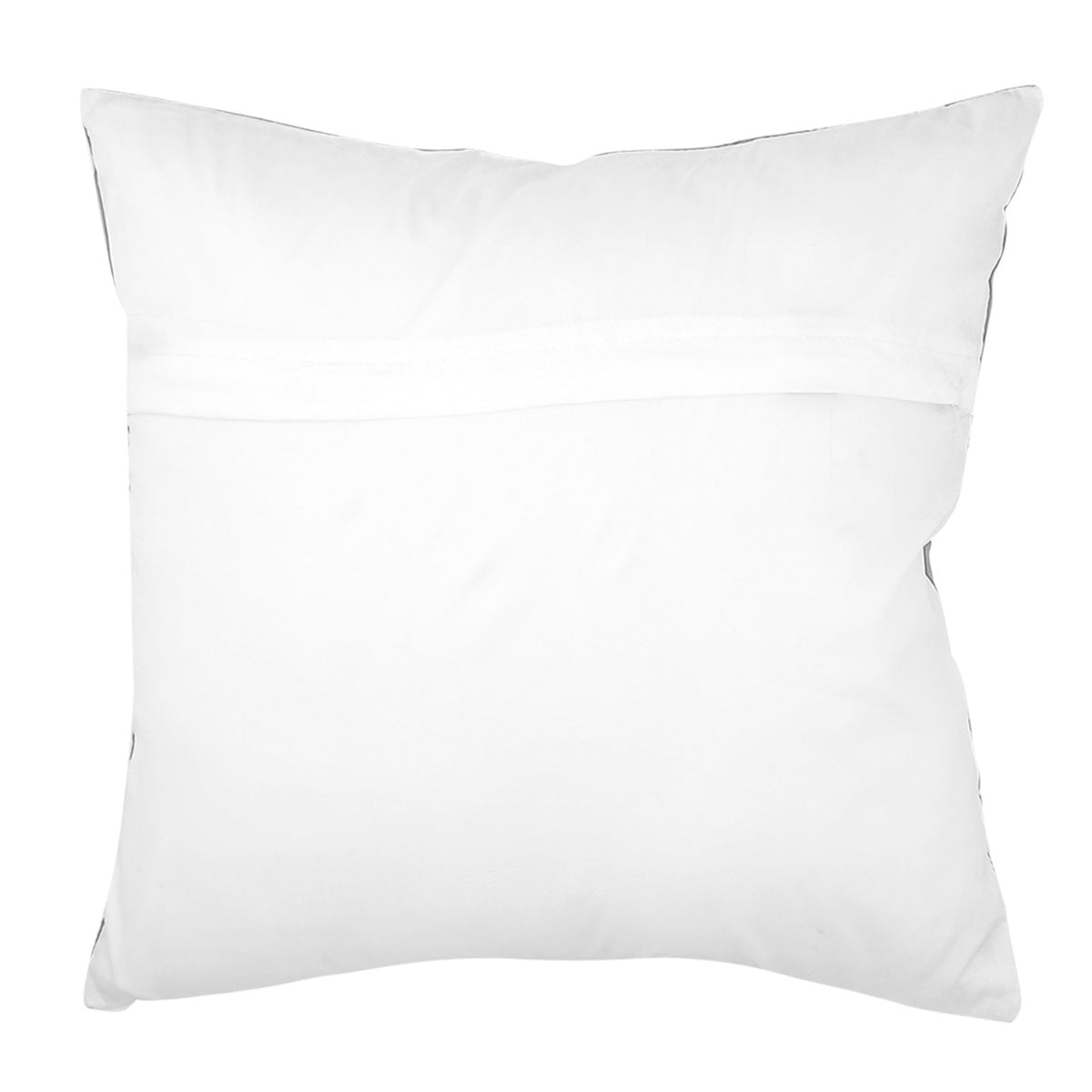 Plain white reverse of the zardozi embroidered cushion cover