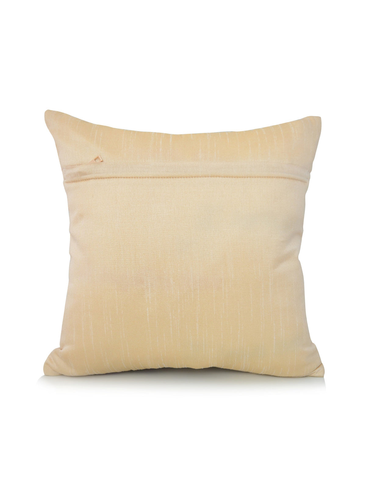 Plain beige poly silk reverse of the embroidered swirl cushion cover