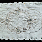 Sequin Work Polyester Table Mat 12x18 inch front view