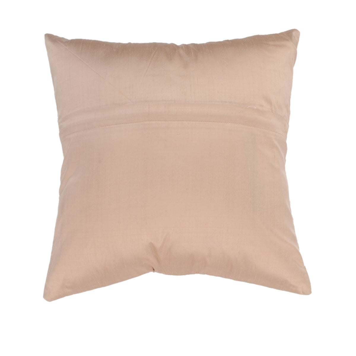 Plain blush beige dupion silk reverse of the sequin motif cushion cover
