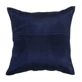 Blue Hand Embroidered Satin Cushion Cover 16x16 inch front view