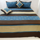 Embroidery Design Dupion Silk BedCover Set-(1 bedcover+ 2 Pillow Covers + 2 Cushion Covers) - Jagdish Store Online Since 1965