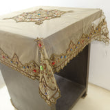 Hand Embroidery  (40 X 40 Inch) Table Cover(Brown)-Net - Jagdish Store Online Since 1965
