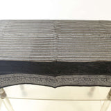 Sequence Stripe  (36 X 54 Inch) Table Cover(Black-Grey)-Tissue+Chenille - Jagdish Store Online Since 1965