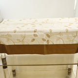 Cream Embroidered Polyester Table Cover 36x54 inch front view
