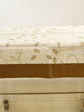 Cream Embroidered Polyester Table Cover 36x54 inch front view
