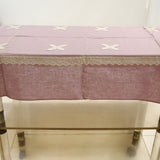 Plain with Fancy Lace (36 X 54 Inch) Table Cover(Lavender)-Linen - Jagdish Store Online Since 1965