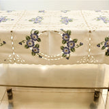 Cream Polyester Table Cover 36x54 inch front view