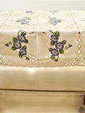 Cream Polyester Table Cover 36x54 inch front view