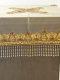 Gold Hand Embroidered Table Cover front view