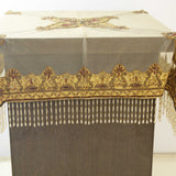 Hand Embroidery  (40 X 40 Inch) Table Cover(Golden)-Net - Jagdish Store Online Since 1965