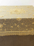 Brown Hand Embroidered Table Cover front view