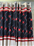 Black Polyester Ready-made Curtain 7x4 feet front view