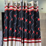 Black Polyester Ready-made Curtain 7x4 feet front view