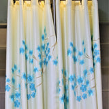 Blue Polyester Ready-made Curtain 7x4 feet front view