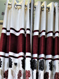 Maroon Polyester Ready-made Curtain 7x4 feet front view