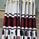 Maroon Polyester Ready-made Curtain 7x4 feet front view