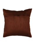 Brown Embroidered Dupion Silk Cushion Cover front view