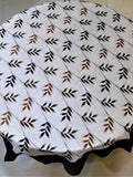Beige Printed Polyester Table Cover front view