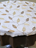 Brown Embroidered Table Cover front view