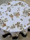 Beige Printed Table Cover front view