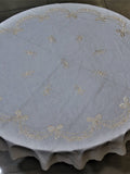 Cream Embroidered Polyester Table Cover front view