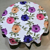 Purple Printed Polycotton Table Cover front view