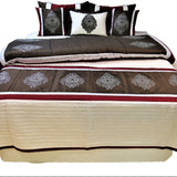 Saroski Dupion Silk Wedding Set-(1 bedcover+ 1 Quilt + 2 Pillow Covers + 3 Cushion Covers) - Jagdish Store Online Since 1965